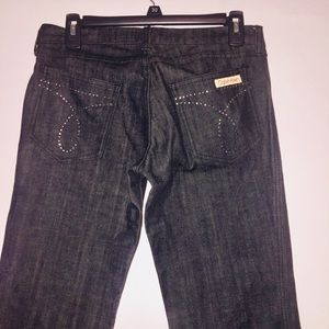 Calvin Klein 28x34 black jean denim rhinestone #51